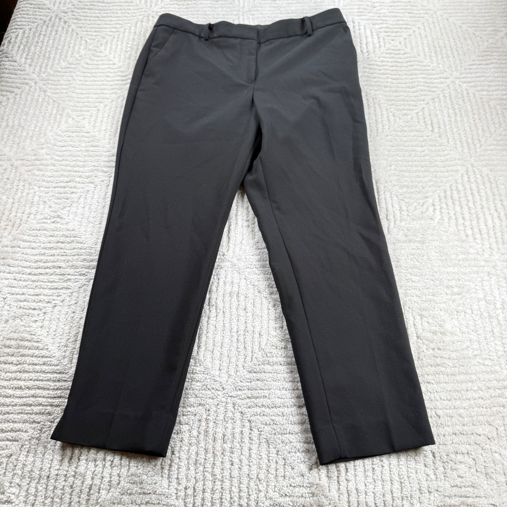 Talbots Hampshire Ankle Pant Womens 12P Black Straight Leg Office Work Trousers